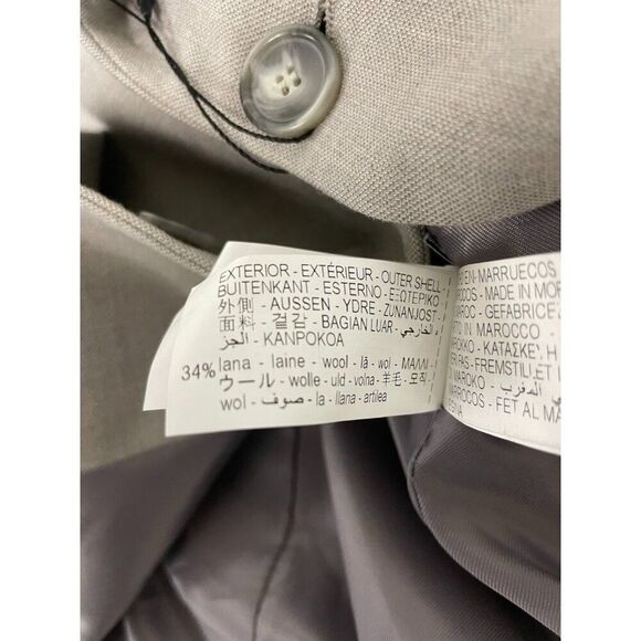 Zara Men Suit Jacket Blazer EU 48 US 38 Stone Gray wool double vest 5337/252 NWT - Picture 9 of 14